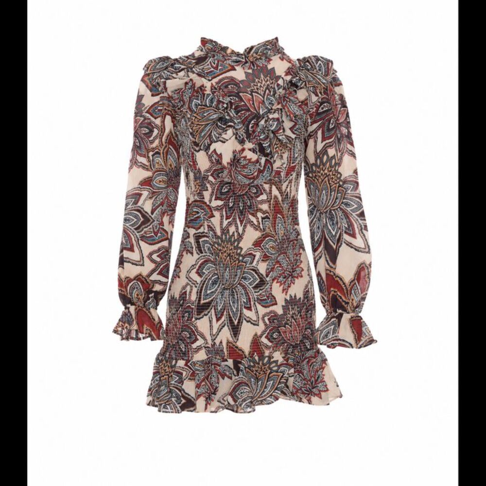 Farm Rio Women Tapestry Flowers Mini Dress